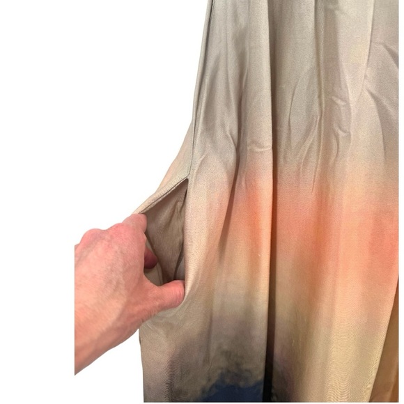 No. 6 Ruby Dress Sunrise Print Sleeveless Tie Dye Midi - Yellow Orange - Size 6 - Picture 3 of 8